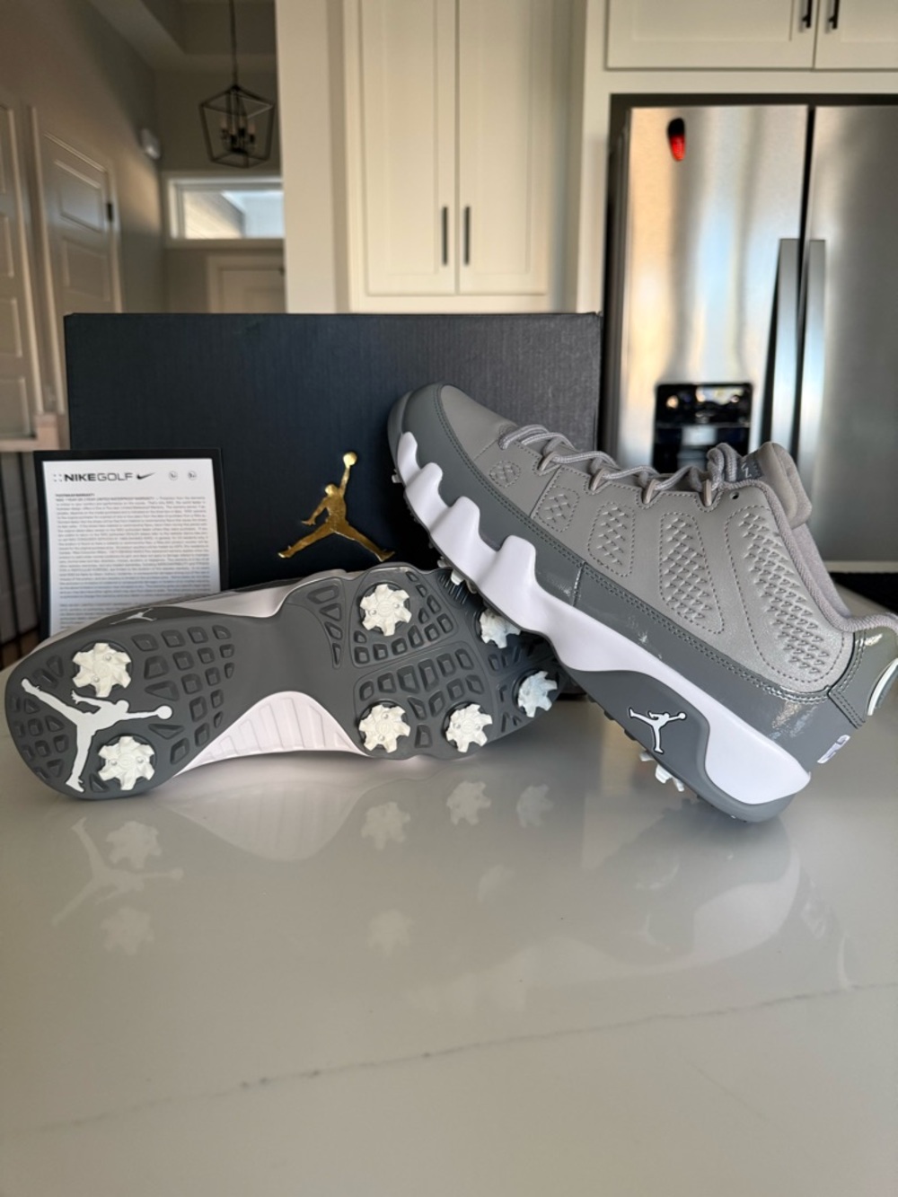 Brand New Nike Jordan 9 Golf Shoes Cool Grey Men's Size 12